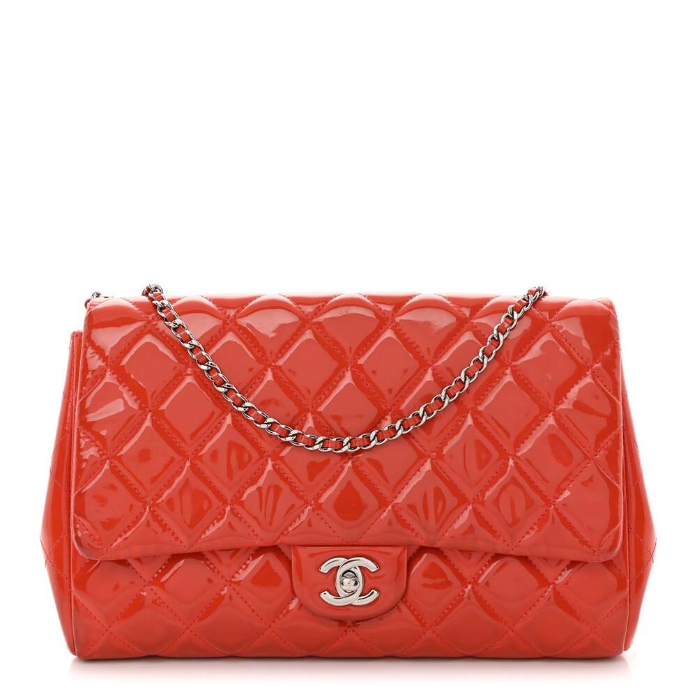 Chanel Patent Quilted Clutch With Chain #280057C18B